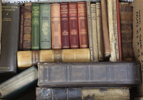 A quantity of leather bound books and a photograph album